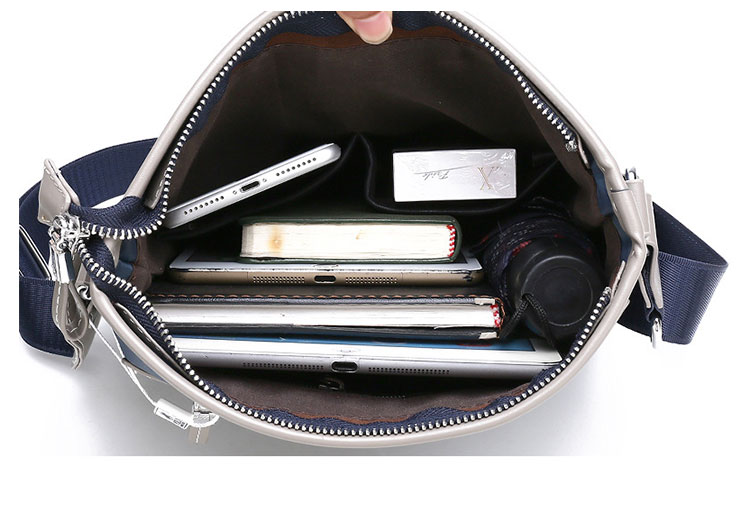 Whatnaショルダーバッグ メンズ メッセンジャーバッグ 頑丈 軽量 縦型 B5 10.5インチipad収納可 オックスフォード布 防水 耐磨耗 ビジネスバッグ 小さい 斜めがけ バッグ 男性用 紳士用 黒 ブルー 3006 4