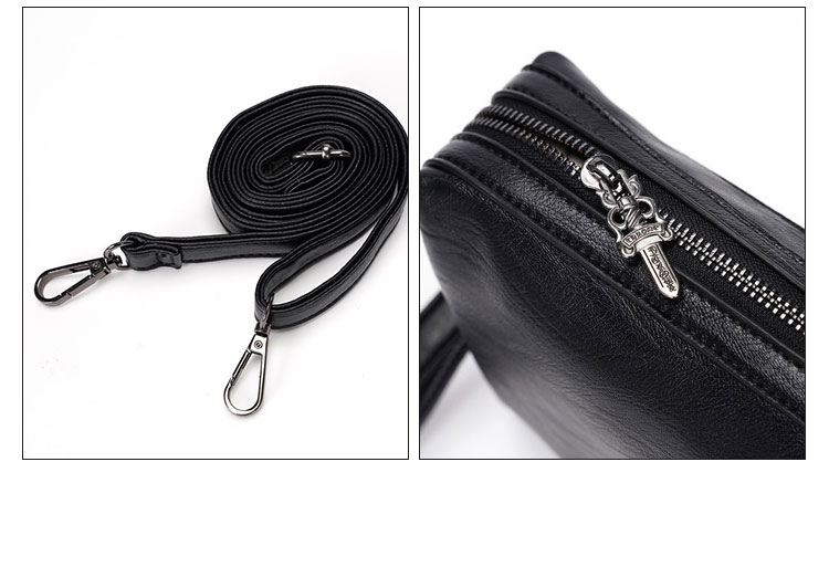 Whatna 2wayセカンドバッグ メンズ バッグ 小きめ [クラッチ ショルダー 肩掛け 結婚式 バッグ]  ipad mini収納可 ビジネス カジュアル フォーマル 冠婚葬祭 バッグ紳士用 男性用 黒YH3095 7