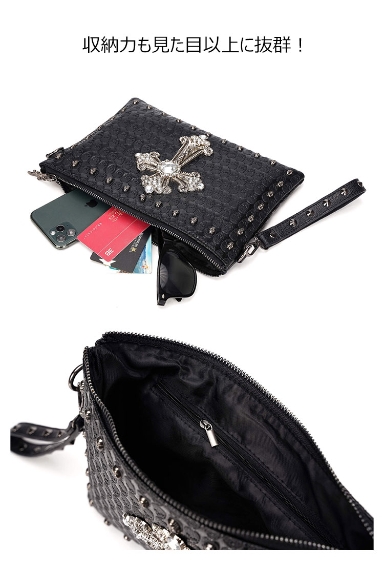 Whatna 2WAY 革 セカンド バッグ メンズ バッグ [クラッチ ショルダー 肩掛け 結婚式 バッグ] B5 6枚カード収納10.5インチのipad収納可 手持ちバッグ ビジネス カジュアル フォーマル 冠婚葬祭 紳士用 男性用 黒（YH3139） 7