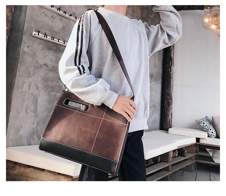 2WAY 革 セカンド バッグ メンズ バッグ [クラッチ ショルダー 肩掛け 結婚式 バッグ] B5 6枚カード収納13.3インチipadair収納可 手持ちバッグ ビジネス カジュアル フォーマル 冠婚葬祭 紳士用 男性用 黒（8827） 6