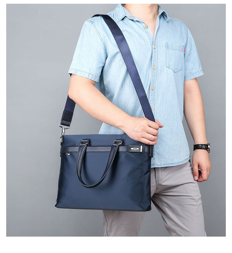 Whatnaショルダーバッグ メンズ メッセンジャーバッグ 手提げバッグ A4 15インチpc 収納可 本革 ビジネス 通勤 通学 斜めがけ バッグ ワンショルダーバッグ自転車 かばん男性用 黒 青（3001） 12