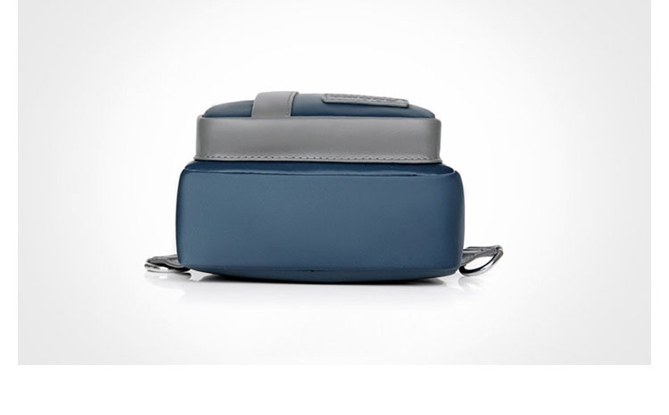 Whatna斜めがけ ボディバッグ ワンショルダー メンズ 本 革 厚手 レザー ポート付き 防水高密度オックスフォード 黑 青  80199 6