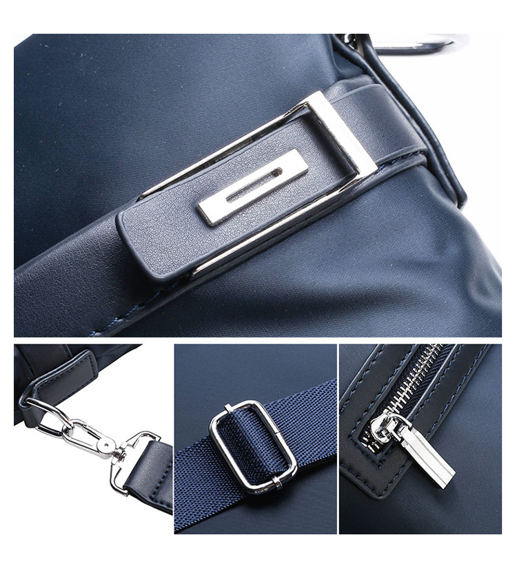 Whatnaショルダーバッグ メンズ メッセンジャーバッグ 頑丈 軽量 縦型 B5 10.5インチipad収納可 オックスフォード布 防水 耐磨耗 ビジネスバッグ 小さい 斜めがけ バッグ 男性用 紳士用 黒 ブルー  3001 4