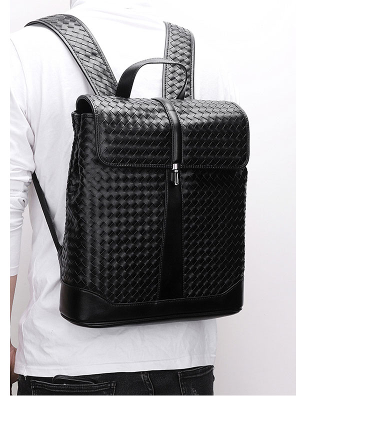 Whatna手作り編み込み 牛革ビジネスバッグメンズ バッグ 手提げ・リュックの2WAY厚手 本革レザー A4 15.6インチpc収納可 大容量 盗難防止 旅行 出張用 通勤 通学 就活 面接 バッグ かばん 男性用 ブラウン 黒(5390) 9