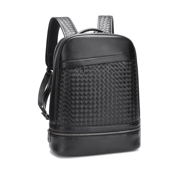 Whatna手作り編み込み 牛革ビジネスバッグメンズ バッグ 手提げ・リュックの2WAY厚手 本革レザー A4 15.6インチpc収納可 大容量 盗難防止 旅行 出張用 通勤 通学 就活 面接 バッグ かばん 男性用 ブラウン 黒（5389） 2