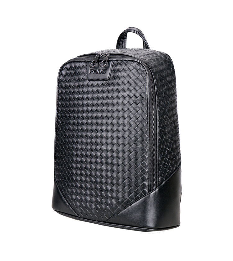 Whatna手作り編み込み 牛革ビジネスバッグメンズ バッグ 手提げ・リュックの2WAY厚手 本革レザー A4 15.6インチpc収納可 大容量 盗難防止 旅行 出張用 通勤 通学 就活 面接 バッグ かばん 男性用 ブラウン 黒(3882) 3