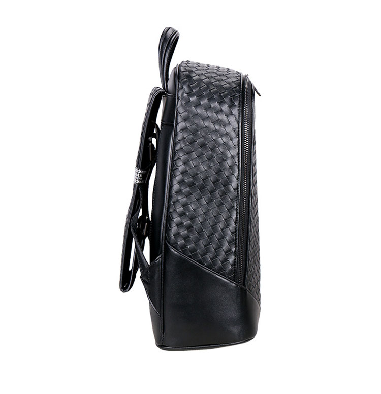 Whatna手作り編み込み 牛革ビジネスバッグメンズ バッグ 手提げ・リュックの2WAY厚手 本革レザー A4 15.6インチpc収納可 大容量 盗難防止 旅行 出張用 通勤 通学 就活 面接 バッグ かばん 男性用 ブラウン 黒(3882) 2