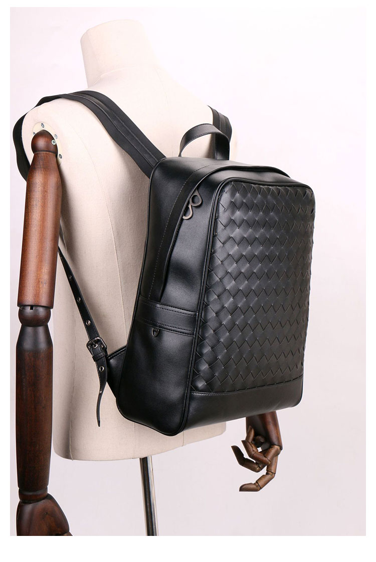 Whatna手作り編み込み 牛革ビジネスバッグメンズ バッグ 手提げ・リュックの2WAY厚手 本革レザー A4 15.6インチpc収納可 大容量 盗難防止 旅行 出張用 通勤 通学 就活 面接 バッグ かばん 男性用 ブラウン 黒（B#PS1663） 10