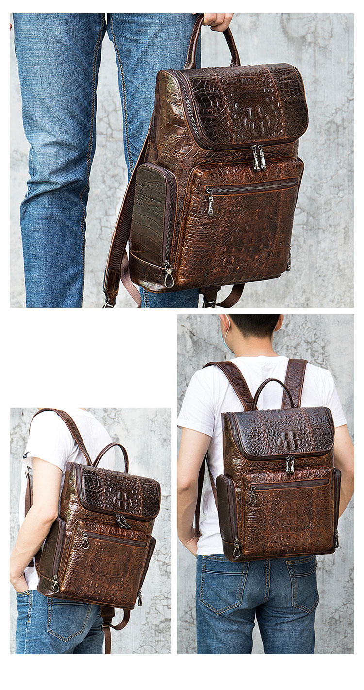 Whatna 牛革ビジネスバッグメンズ バッグ 手提げ・リュックの2WAY厚手 本革レザー A4 15.6インチpc収納可 大容量 盗難防止 旅行 出張用 通勤 通学 就活 面接 バッグ かばん 男性用 ブラウン 黒（7331） 9