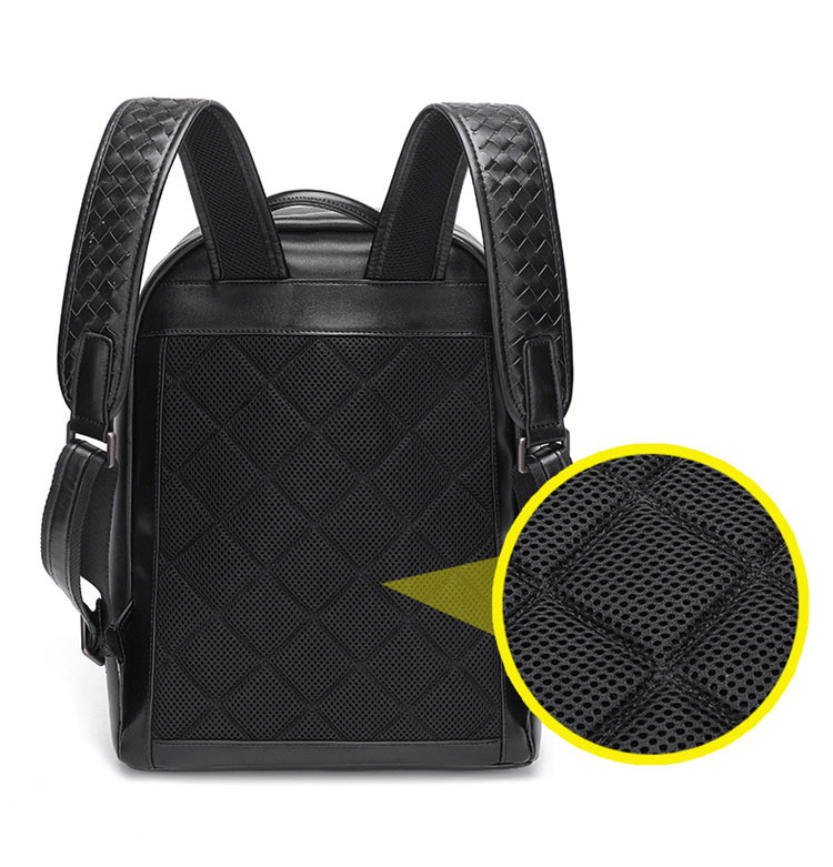 Whatna手作り編み込み 牛革ビジネスバッグメンズ バッグ 手提げ・リュックの2WAY厚手 本革レザー A4 15.6インチpc収納可 大容量 盗難防止 旅行 出張用 通勤 通学 就活 面接 バッグ かばん 男性用 ブラウン 黒（5389） 6