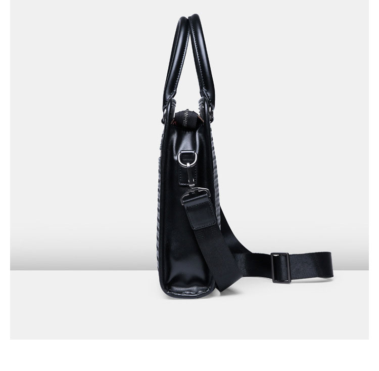 Whatna 手作り編み込み革ショルダーバッグ メンズ メッセンジャーバッグ 手提げバッグ A4 15.6インチpc 収納可 本革 ビジネス 通勤 通学 斜めがけ バッグ ワンショルダーバッグ自転車 かばん男性用 黒（025-1024） 4