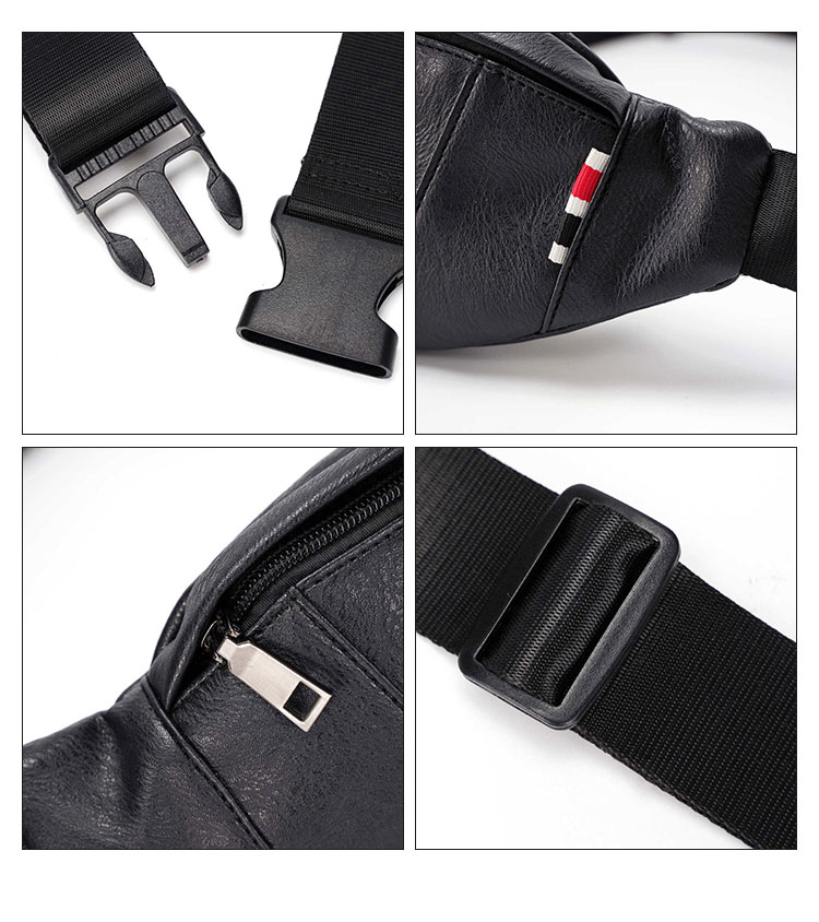 Whatna 3way革ボディバッグ・ワンショルダーバッグ メンズ ウエストポーチ 本 革 厚手 レザー カード 6枚収納可 斜め掛けバッグ スポーツバッグ 撥水 皮 バッグ 自転車 カジュアル 遠足 旅行 通勤 通学 黒（YH3016） 6