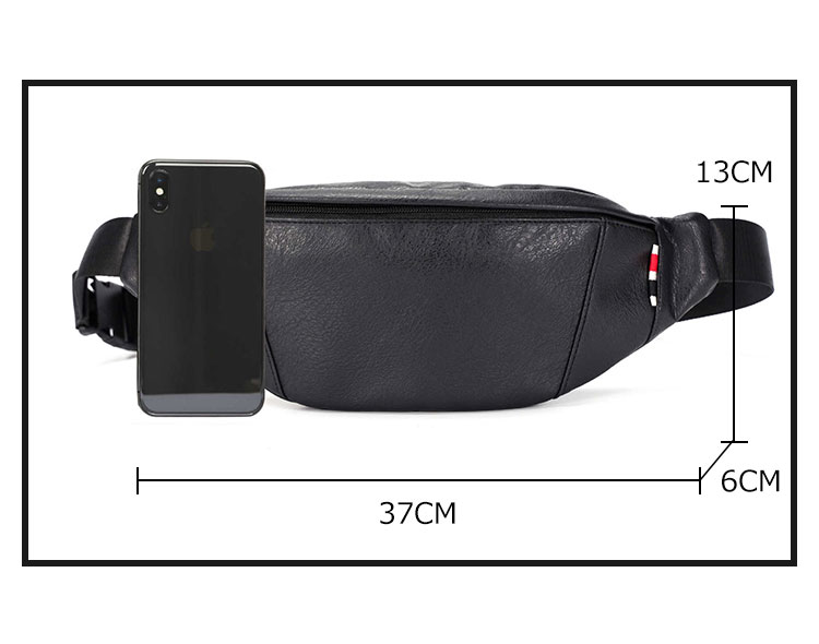Whatna 3way革ボディバッグ・ワンショルダーバッグ メンズ ウエストポーチ 本 革 厚手 レザー カード 6枚収納可 斜め掛けバッグ スポーツバッグ 撥水 皮 バッグ 自転車 カジュアル 遠足 旅行 通勤 通学 黒（YH3016） 4