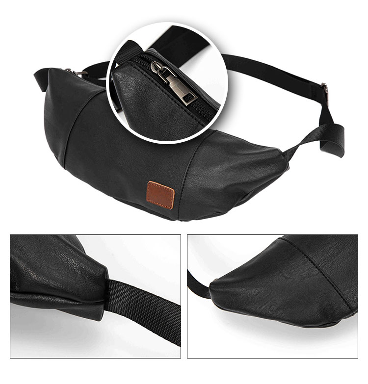 Whatna 3way革ボディバッグ・ワンショルダーバッグ メンズ ウエストポーチ 本 革 厚手 レザー 斜め掛けバッグ スポーツバッグ 撥水 皮 バッグ 自転車 カジュアル 遠足 旅行 通勤 通学 黒（YH2038） 6