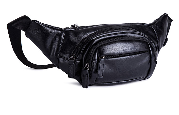 Whatna 3way革ボディバッグ・ワンショルダーバッグ メンズ ウエストポーチ 本 革 厚手 レザー 斜め掛けバッグ スポーツバッグ 撥水 皮 バッグ 自転車 カジュアル 遠足 旅行 通勤 通学 黒（5888） 1