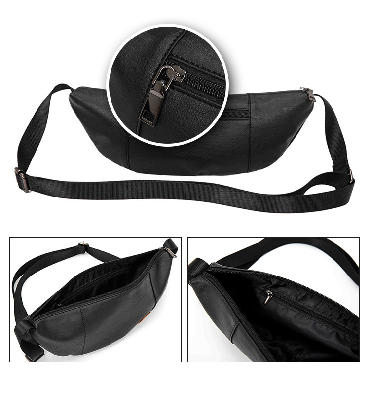 Whatna 3way革ボディバッグ・ワンショルダーバッグ メンズ ウエストポーチ 本 革 厚手 レザー 斜め掛けバッグ スポーツバッグ 撥水 皮 バッグ 自転車 カジュアル 遠足 旅行 通勤 通学 黒（YH2038） 5