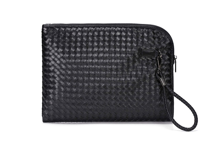 Whatna手作り編み込み 革 セカンドバッグ メンズ クラッチ バッグ大きめ A4 13.3 ipad air収納可 厚手 本 革ファイルバッグ 封筒袋 手持ちバッグ ビジネス カジュアル フォーマル 結婚式バッグ 冠婚葬祭 バッグ 紳士用 男性用 (YH3055) 1