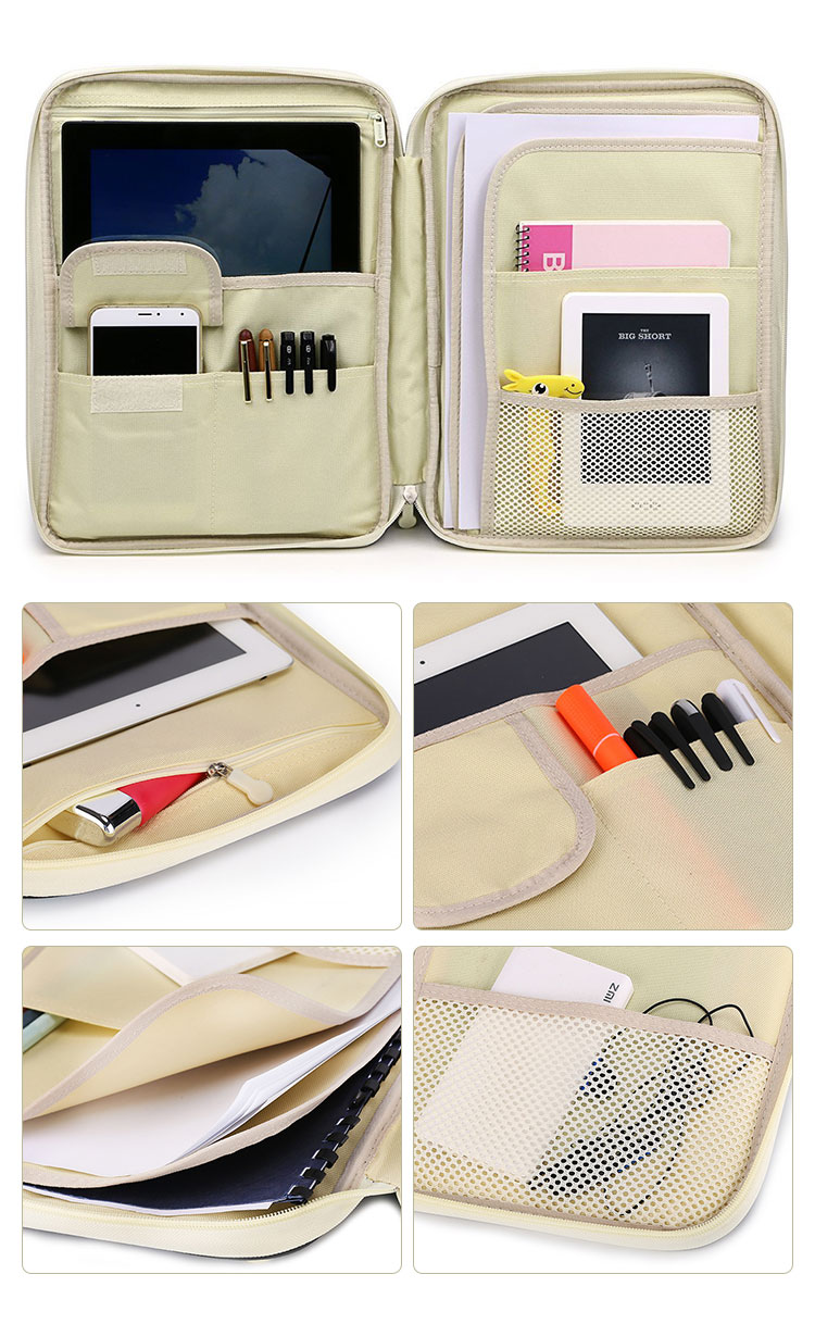 Whatna ファイルパック A4 ipad 13.3収納可 防水高密度オックスフォード生地 頑丈 軽量 A4書類フォルダー 契約書サイン専用 オフィス用品 事務用品 2