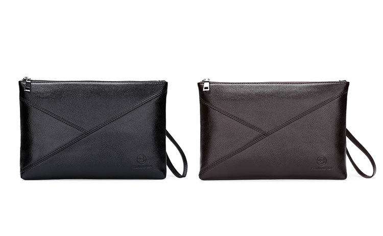 Whatna 2way牛革セカンドバッグ メンズ バッグ [クラッチ ショルダー 肩掛け結婚式バッグ]  厚手 本革 レザー カード6枚 ipad 10.5収納可 フォーマル 冠婚葬祭 バッグ紳士用 男性用 黒 ブラウン 025-3005 0