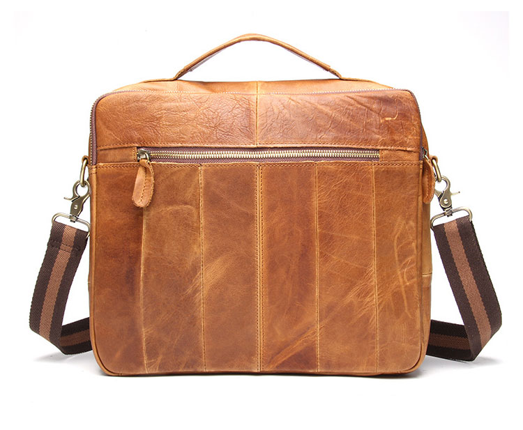 Whatna 牛革 ビジネス バッグ メンズ バッグ 2way ショルダー 手提げバッグ A4 12インチipad 収納可 本革 ビジネス 通勤 通学 斜めがけ バッグ ワンショルダーバッグ自転車 かばん男性用ブラウン(B207) 3