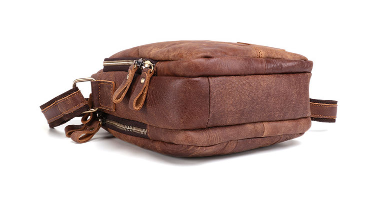 Whatna牛革ショルダーバッグ メンズ カード5枚収納可 厚手 本 革 レザー 縦型 小さめビジネスバッグ ipad 9.7収納可 革 通勤 通学 斜めがけバッグ オシャレ な シンプル な 軽量 実用 自転車 かばん男性用（6423） 4