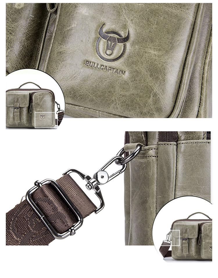 Whatna 2way牛革ショルダーバッグ メンズ 本革 斜め掛け 手提げ バッグ 横型 ビジネスバッグ 小さめ メッセンジャーバッグ 通学 通勤鞄 軽量 実用 自転車かばん プレゼント男性 黒 ブラウン(036) 8