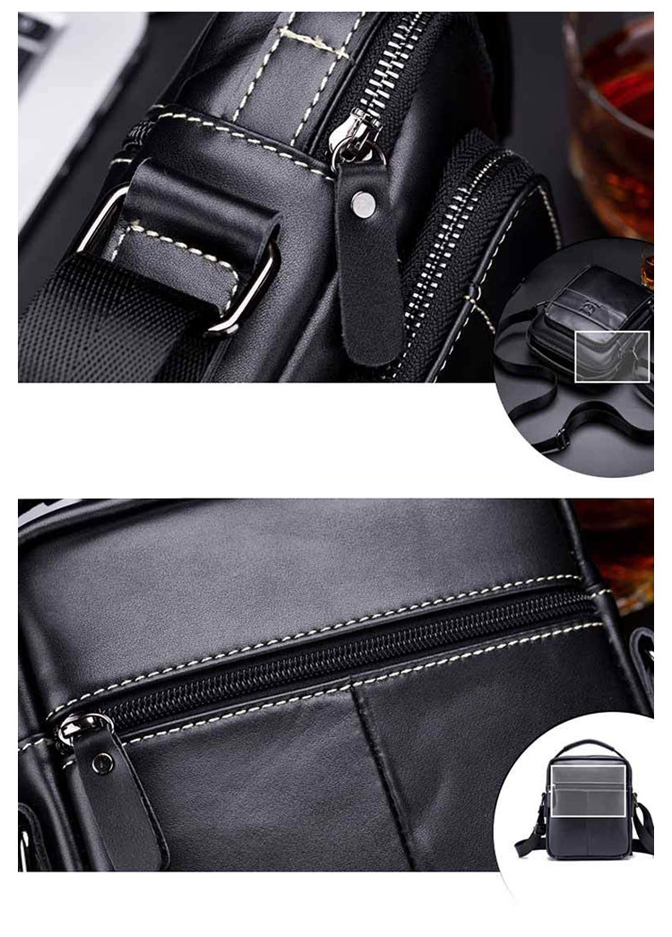 Whatna 2way牛革ショルダーバッグ メンズ 本革 斜め掛け 手提げ バッグ 縦型 ビジネスバッグ 小さめ メッセンジャーバッグ 通学 通勤鞄 軽量 実用 自転車かばん プレゼント男性 黒 ブラウン(888) 7