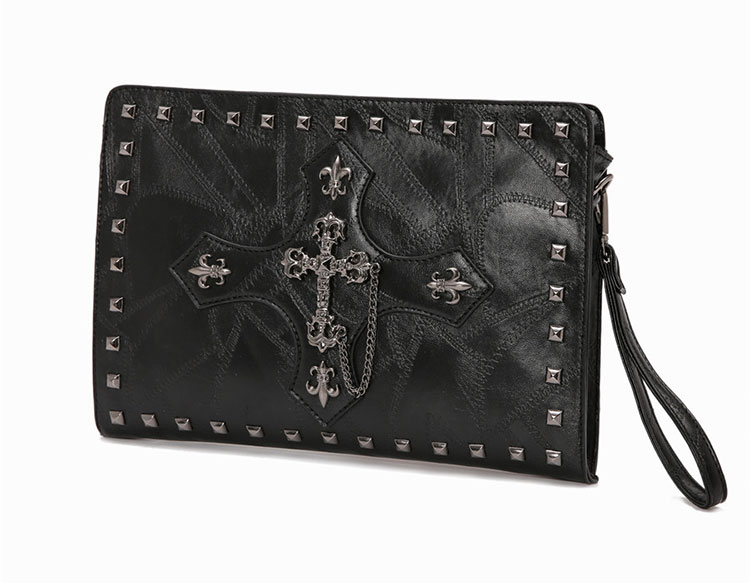 2WAY 革 セカンド バッグ メンズ バッグ [クラッチ ショルダー 肩掛け 結婚式 バッグ] A4 手持ちバッグ ビジネス カジュアル フォーマル 冠婚葬祭 紳士用 男性用 黒（YH1959） 1