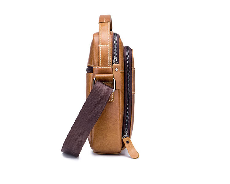 Whatna 2way牛革ショルダーバッグ メンズ 本革 斜め掛け 手提げ バッグ 縦型 ビジネスバッグ 小さめ メッセンジャーバッグ 通学 通勤鞄 軽量 実用 自転車かばん プレゼント男性 黒 ブラウン(888) 2