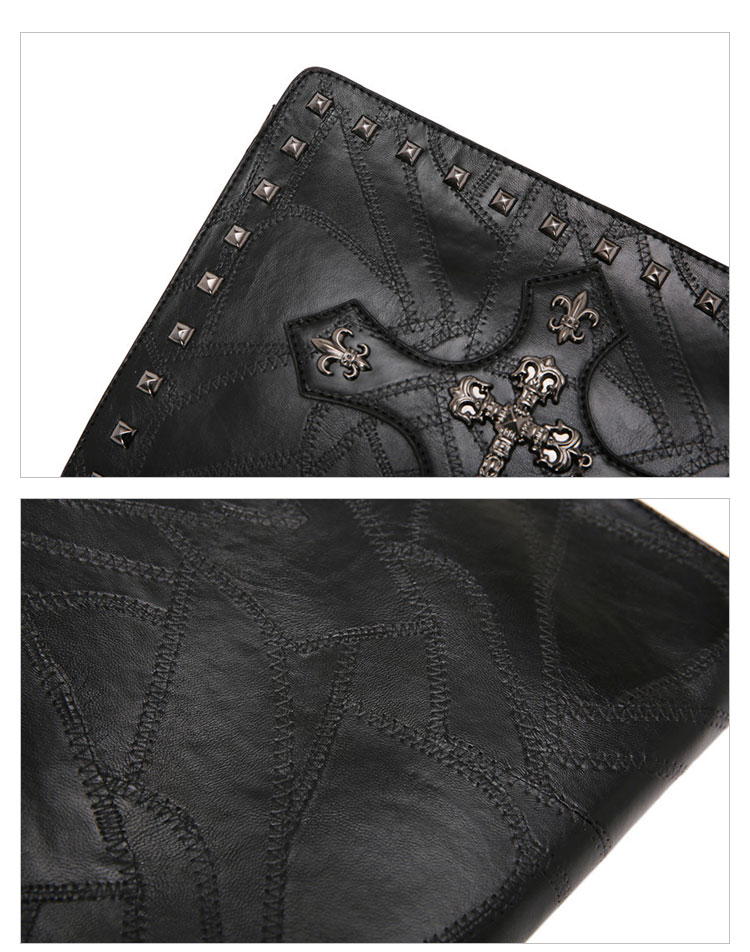 2WAY 革 セカンド バッグ メンズ バッグ [クラッチ ショルダー 肩掛け 結婚式 バッグ] A4 手持ちバッグ ビジネス カジュアル フォーマル 冠婚葬祭 紳士用 男性用 黒（YH1959） 6