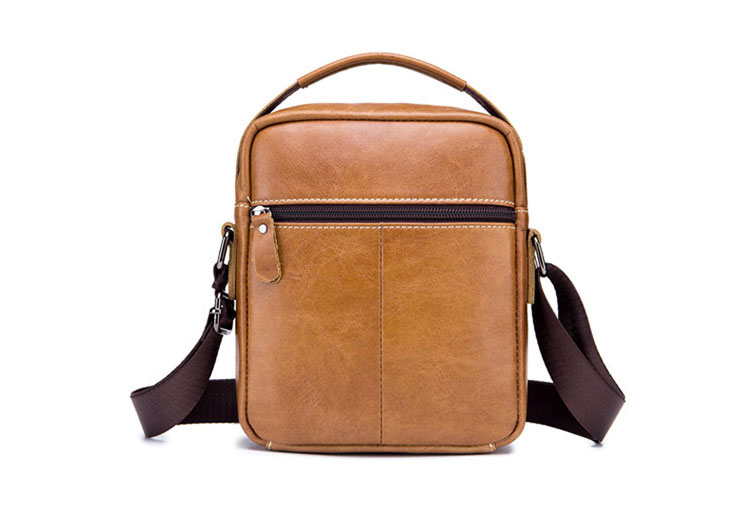 Whatna 2way牛革ショルダーバッグ メンズ 本革 斜め掛け 手提げ バッグ 縦型 ビジネスバッグ 小さめ メッセンジャーバッグ 通学 通勤鞄 軽量 実用 自転車かばん プレゼント男性 黒 ブラウン(888) 3