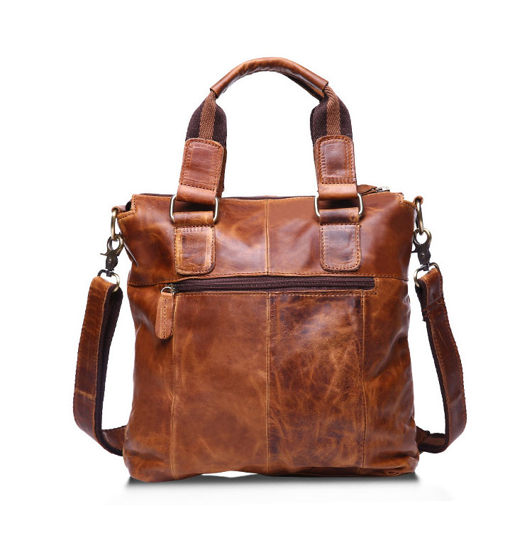 Whatna  牛革  ビジネス バッグ メンズ バッグ 2way ショルダー 手提げバッグ A4 12インチipad 収納可 本革 ビジネス 通勤 通学 斜めがけ バッグ ワンショルダーバッグ自転車 かばん男性用ブラウン（B2559） 3
