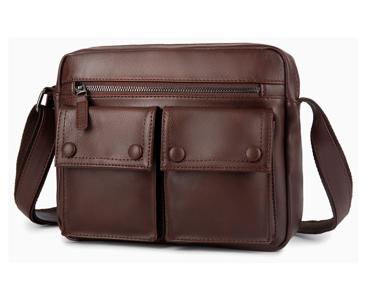 Whatna革 ミニショルダーバッグ 横型 メンズ ポシェット ショルダーミニポーチ 小さめ メッセンジャーバッグ 斜め掛け ビジネス アウトドア フォーマル 通学 通勤鞄 軽量 実用 自転車 かばん男性用 紳士用 黒 (w1905) 3