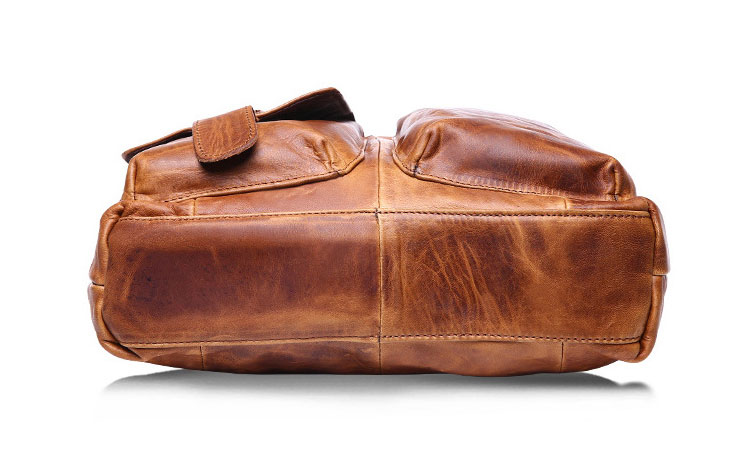 Whatna  牛革  ビジネス バッグ メンズ バッグ 2way ショルダー 手提げバッグ A4 12インチipad 収納可 本革 ビジネス 通勤 通学 斜めがけ バッグ ワンショルダーバッグ自転車 かばん男性用ブラウン（B2559） 4