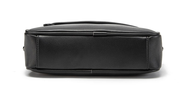 Whatna手作り編み込み 革 ミニショルダーバッグ 横型 メンズ ポシェット ショルダーミニポーチ 小さめ メッセンジャーバッグ 斜め掛け ビジネス アウトドア フォーマル 通学 通勤鞄 軽量 実用 自転車 かばん男性用 紳士用 黒 (YH3179) 3