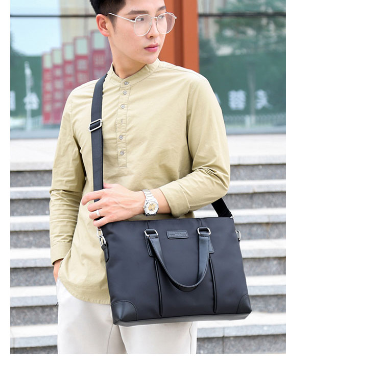 Whatnaショルダーバッグ メンズ メッセンジャーバッグ 手提げバッグ A4 15インチpc 収納可 本革 ビジネス 通勤 通学 斜めがけ バッグ ワンショルダーバッグ自転車 かばん男性用 黒 青（3004） 11