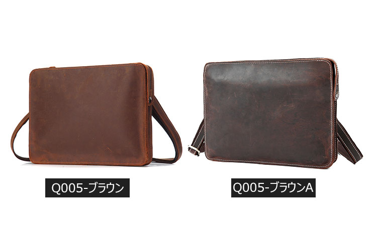 Whatna 2way天然牛革セカンドバッグ メンズ バッグ [クラッチ ショルダー 肩掛け 結婚式 バッグ]  厚手 本革 レザーA4 ipad 13収納可 ビジネス カジュアル フォーマル 冠婚葬祭 バッグ紳士用 男性用ブラウンQ005 0