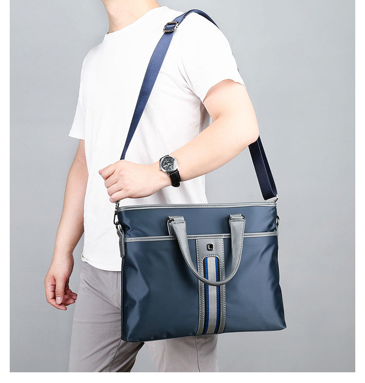 Whatnaショルダーバッグ メンズ メッセンジャーバッグ 手提げバッグ A4 15インチpc 収納可 本革 ビジネス 通勤 通学 斜めがけ バッグ ワンショルダーバッグ自転車 かばん男性用 黒 青（3002） 10