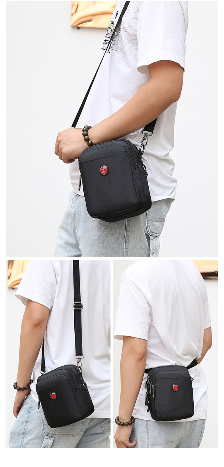 Whatna ミニショルダーバッグ メンズ ポシェット縦型 ショルダーミニポーチ 小さめ メッセンジャーバッグ 斜め掛け *ジネス フォーマル 通学 通勤鞄 自転車 かばん男性用 紳士用 黒  (DWJD-1） 7