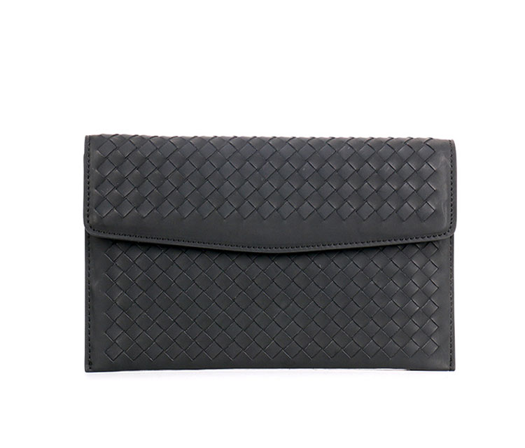 Whatna 2way 牛革 手作り編み込み セカンドバッグ メンズ バッグ クラッチ バッグ 本革 厚手 レザー 2室仕切 手持ちバッグ 結婚式 バッグ フォーマル  ビジネス 冠婚葬祭 バッグ 男性用 紳士用 黒 ( B#PR1826) 0