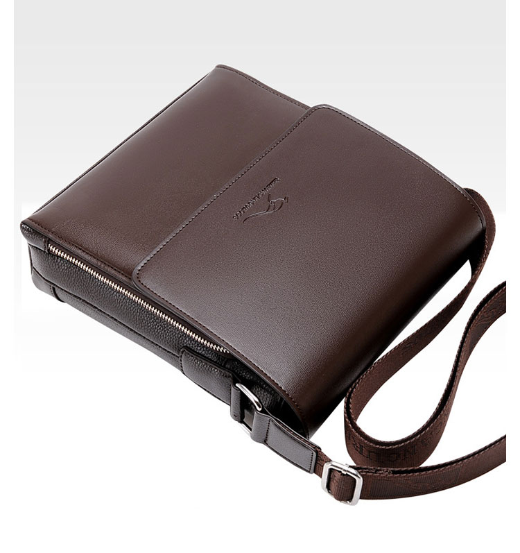 Whatnaショルダーバッグ メンズ メッセンジャーバッグ縦型 小さめ ビジネスバッグ 10.5インチipad収納可 革 通勤 通学 斜めがけバッグ オシャレ な シンプル な 軽量 実用 自転車 かばん男性用 黒（8861） 4