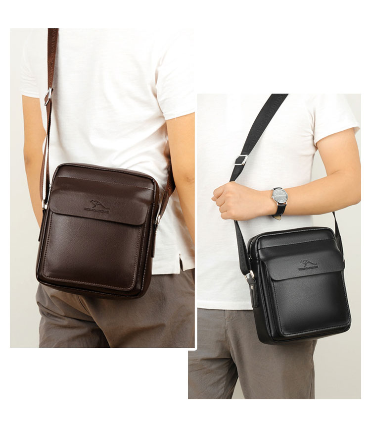 Whatnaショルダーバッグ メンズ メッセンジャーバッグ縦型 小さめ ビジネスバッグ 10.5インチipad収納可 革 通勤 通学 斜めがけバッグ オシャレ な シンプル な 軽量 実用 自転車 かばん男性用 黒（8868#） 10