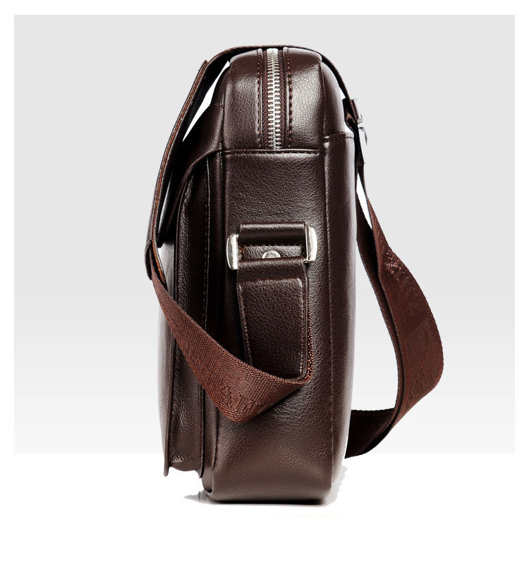 Whatnaショルダーバッグ メンズ メッセンジャーバッグ縦型 小さめ ビジネスバッグ 10.5インチipad収納可 革 通勤 通学 斜めがけバッグ オシャレ な シンプル な 軽量 実用 自転車 かばん男性用 黒（8868#） 3