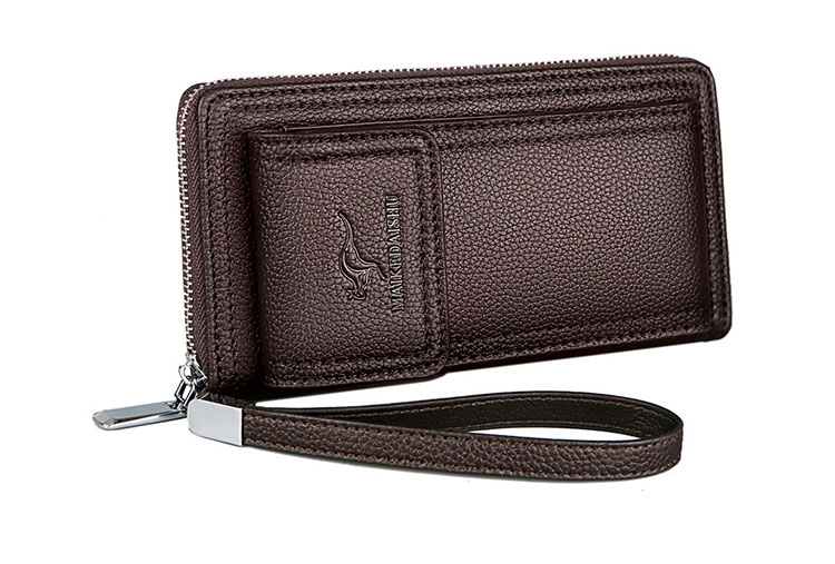 Whatna牛革ミニセカンドバッグ メンズ バッグ 6枚カード収納 小さめ クラッチバッグ 長財布 革 手持ちバッグ メンズ ポーチ 男性用 紳士用 結婚式 冠婚葬祭 黒6191 1