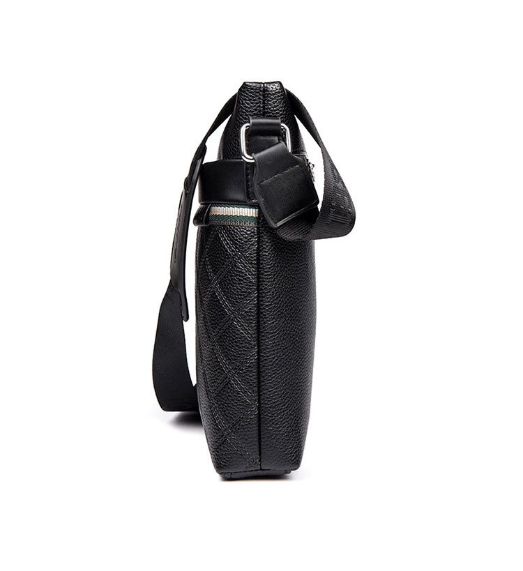 Whatna  ショルダーバッグ メンズ メッセンジャーバッグ 縦型 小さめ ビジネスバッグ 9.7インチipad収納可 革 通勤 通学 斜めがけバッグ オシャレ な シンプル な 軽量 実用 自転車 かばん男性用 ブラウン 黒（BD1688） 3