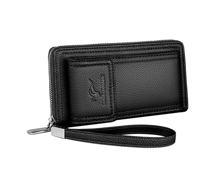 Whatna牛革ミニセカンドバッグ メンズ バッグ 6枚カード収納 小さめ クラッチバッグ 長財布 革 手持ちバッグ メンズ ポーチ 男性用 紳士用 結婚式 冠婚葬祭 黒6191 0