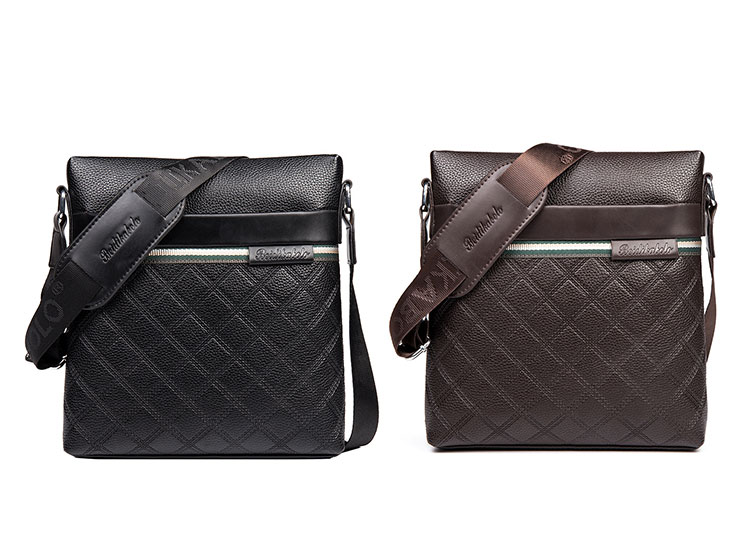 Whatna  ショルダーバッグ メンズ メッセンジャーバッグ 縦型 小さめ ビジネスバッグ 9.7インチipad収納可 革 通勤 通学 斜めがけバッグ オシャレ な シンプル な 軽量 実用 自転車 かばん男性用 ブラウン 黒（BD1688） 0