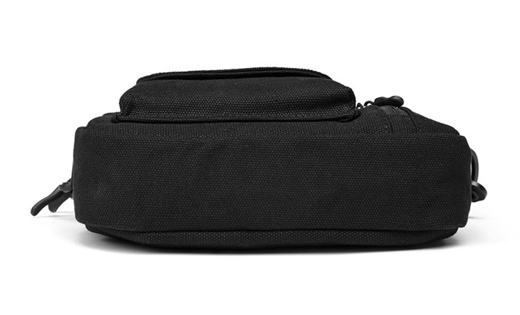 Whatnaミニショルダーバッグ メンズ ポシェット 横型 ショルダーミニポーチ 布 軽量 小型 人気型 耐久性 小さめメッセンジャーバッグ斜め掛け 肩掛け ビジネス 通学 通勤鞄 軽量 実用 自転車 かばん男性用  黒 (2627) 3