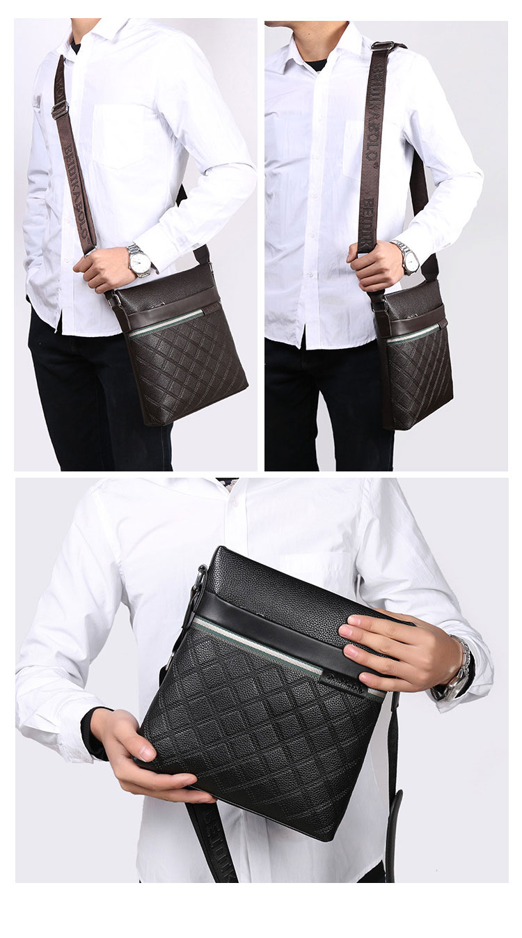 Whatna  ショルダーバッグ メンズ メッセンジャーバッグ 縦型 小さめ ビジネスバッグ 9.7インチipad収納可 革 通勤 通学 斜めがけバッグ オシャレ な シンプル な 軽量 実用 自転車 かばん男性用 ブラウン 黒（BD1688） 9