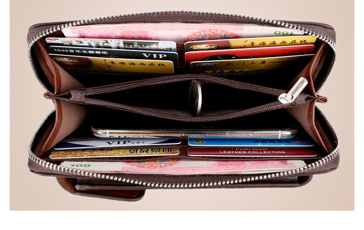 Whatna牛革ミニセカンドバッグ メンズ バッグ 6枚カード収納 小さめ クラッチバッグ 長財布 革 手持ちバッグ メンズ ポーチ 男性用 紳士用 結婚式 冠婚葬祭 黒6191 5